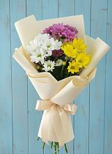 Букет цветов из:  Хризантемы #REPLACE_PRED# Шелковке