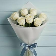 Букет 7 Белых роз Эдлесс Лав #REPLACE_PRED# Шелковке