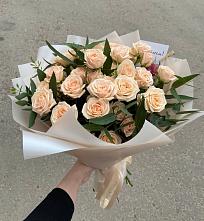 Букет Кремовые розы Латте в Шелковке