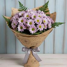 Букет цветов из:  Хризантемы #REPLACE_PRED# Шелковке