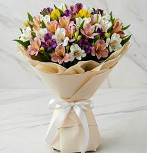 Букет цветов из:  Альстромерии #REPLACE_PRED# Шелковке