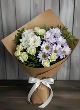 Букет цветов из:  Хризантемы и Розы в Шелковке