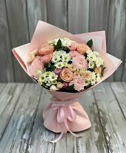 Букет цветов из:  Гвоздики, Розы и Хризантемы #REPLACE_PRED# Шелковке
