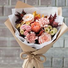 Букет цветов из:  Гвоздики, Хризантемы и Розы в Шелковке