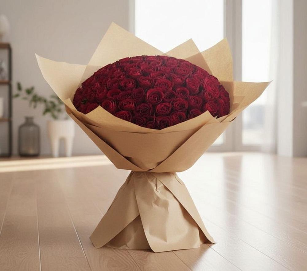 Букет 101 Красная роза в Шелковке