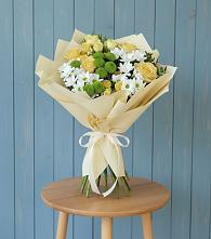 Букет цветов из:  Хризантемы и Розы #REPLACE_PRED# Шелковке