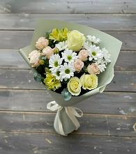 Букет цветов из:  Альстромерии, Розы и Хризантемы в Шелковке