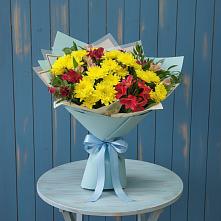 Букет цветов из:  Альстромерии и Хризантемы в Шелковке