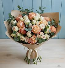 Букет цветов из:  Альстромерии и Розы #REPLACE_PRED# Шелковке